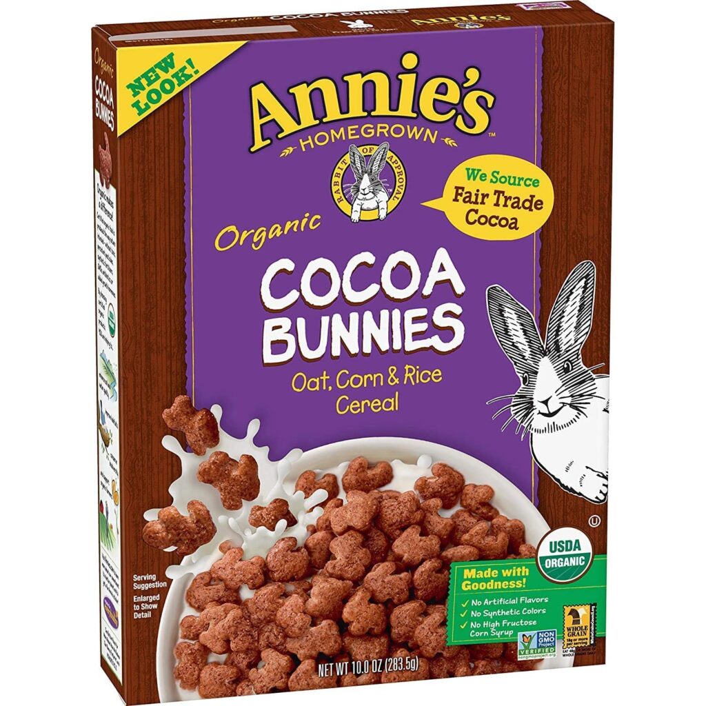 Best Gluten-Free Cereals For Kids -Annies Organic Cocoa Bunnies Breakfast Cereal, 10 oz. Box