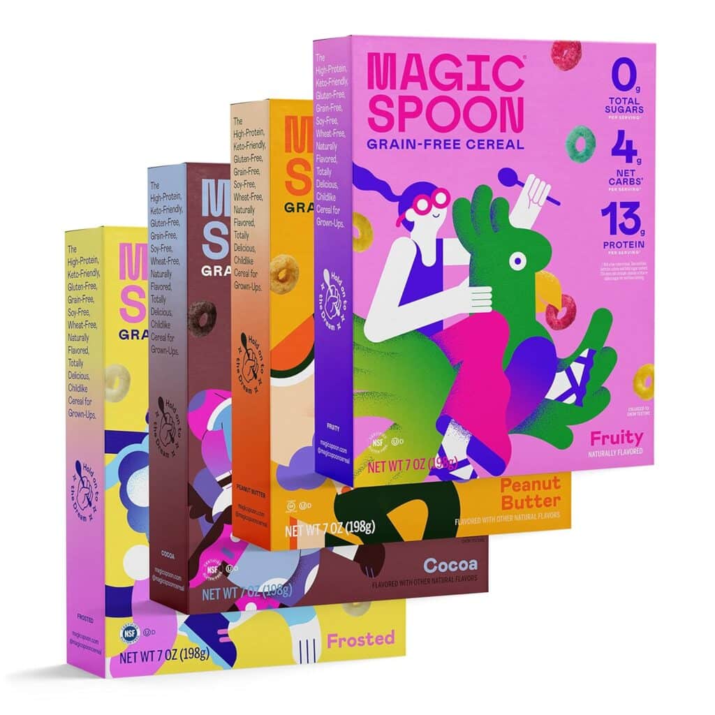 Best Gluten-Free Cereals For Kids -Magic Spoon Cereal, Variety 4-Pack of Cereal - Keto  Low Carb Lifestyles I Gluten  Grain Free I High Protein I 0g Sugar